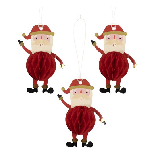 Mini Santa Honeycomb Tags 3 Pack image number 1
