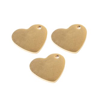 We R Makers Jewellery Press Gold Heart Charms 3 Pack 