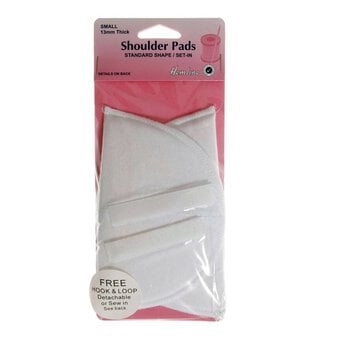 Hemline White Set-In Shoulder Pads 14cm x 10cm 2 Pack