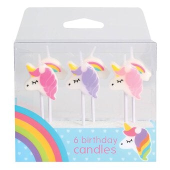 Baked With Love Novelty Unicorn Candles 6 Pack