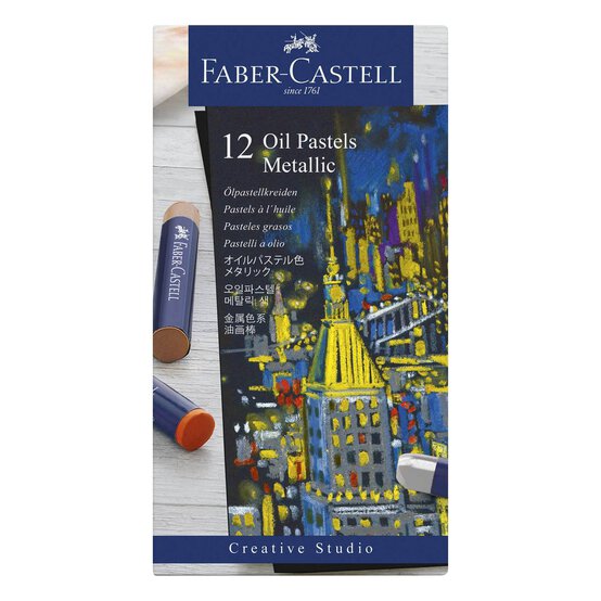 Faber-Castell Metallic Oil Pastels 12 Pack image number 3