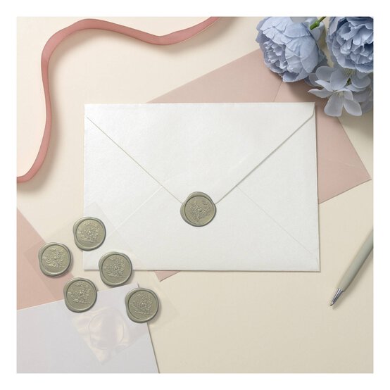 Green Floral Envelope Seal Stickers 6 Pack  image number 2