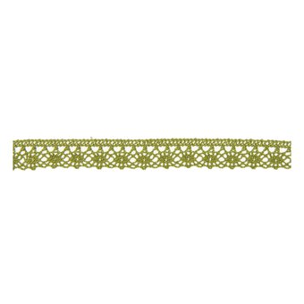 Olive 25mm Cotton Lace Trim by the Metre