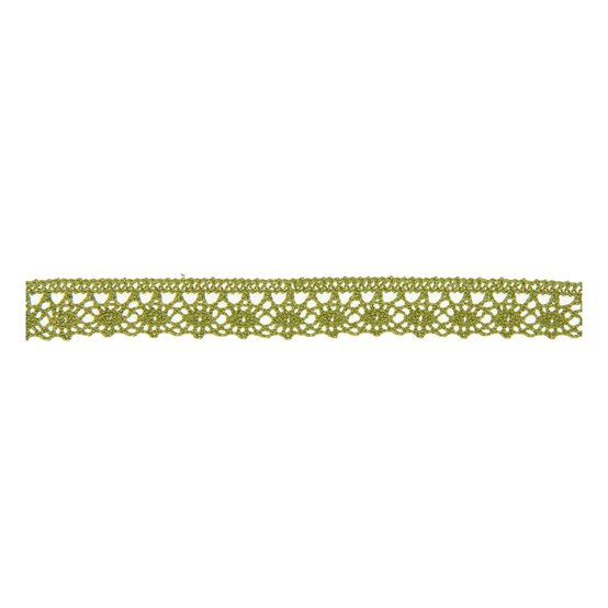 Olive 25mm Cotton Lace Trim by the Metre image number 1
