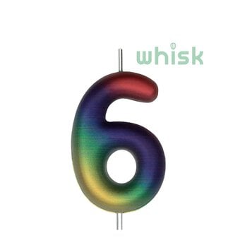 Whisk Metallic Rainbow Number 6 Candle