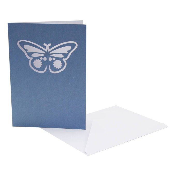 Blue Butterfly Aperture Cards and Envelopes 5 x 7 Inches 6 Pack image number 1
