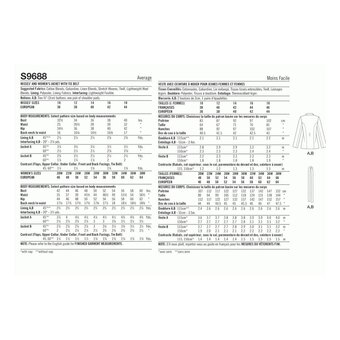 Simplicity Women's Jacket  Sewing Pattern S9688 (W3 30W-38W)