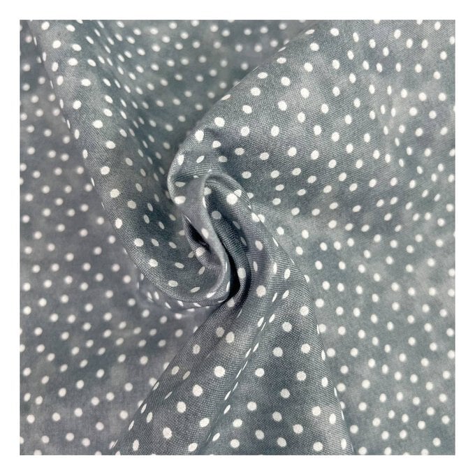 Silver Spotty Cotton Textured Blender Fabric by the Metre image number 1