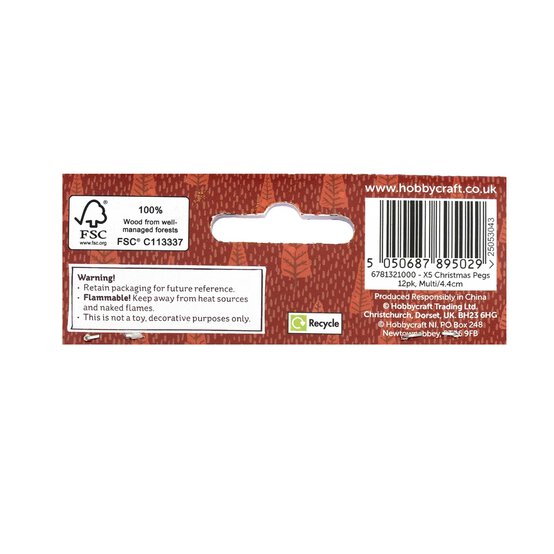 Wooden Christmas Character Pegs 12 Pack image number 6