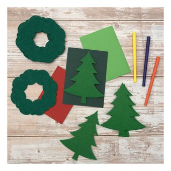 Felt Christmas Tree and Wreath Set 10 Pack