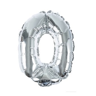 Silver Foil Number 0 Balloon