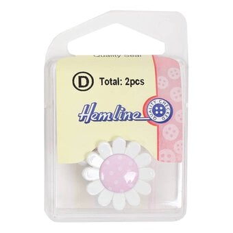 Hemline Violet  Novelty Flower Button 2 Pack