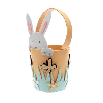 White Bunny Felt Bucket