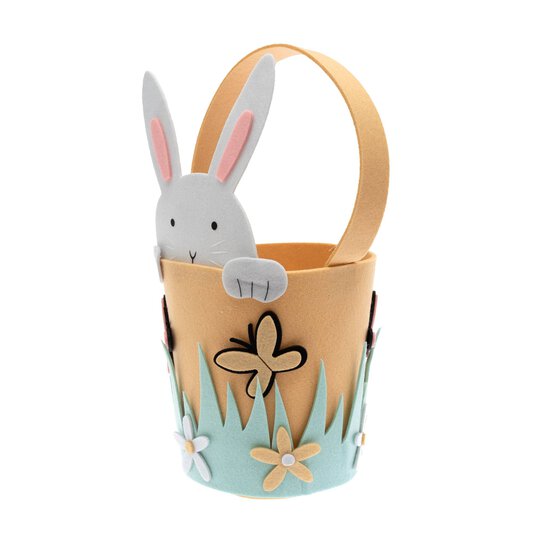 White Bunny Felt Bucket image number 2