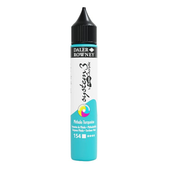 Daler-Rowney System3 Phthalo Turquoise Fluid Acrylic 29.5ml (154) image number 1