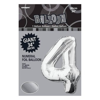 Extra Large Silver Foil 4 Balloon