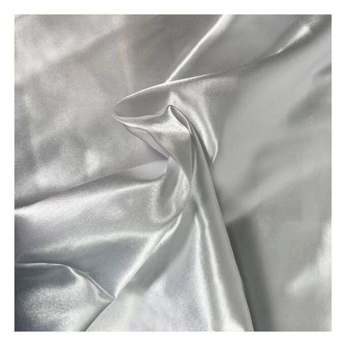 White Silky Satin Fabric by the Metre | Hobbycraft