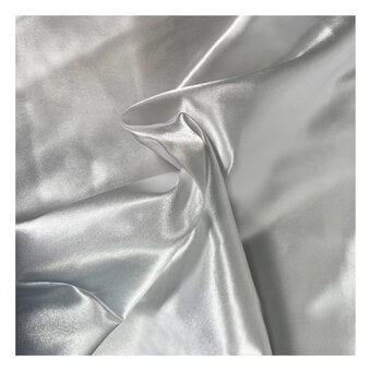 White Silky Satin Fabric by the Metre