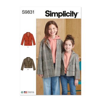 Simplicity Girls' Jacket  Sewing Pattern S9831 (HH 3-6)