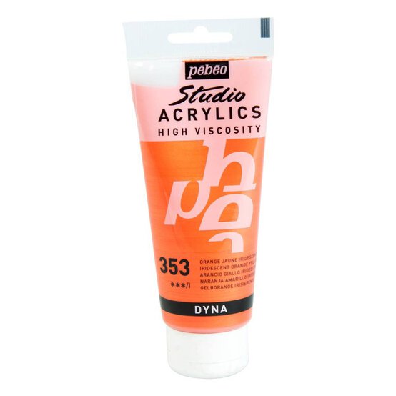 Pebeo Iridescent Orange Yellow Studio Acrylic Paint 100ml image number 1