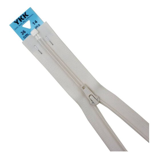 YKK Ivory Nylon Open End Zip 36cm image number 1