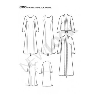 New Look Women's Dress and Jacket Sewing Pattern 6305 image number 2