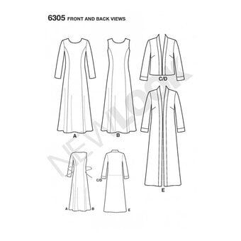 New Look Women's Dress and Jacket Sewing Pattern 6305 image number 2