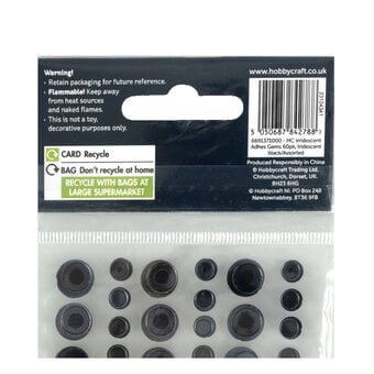Iridescent Black Adhesive Gems 60 Pack image number 4