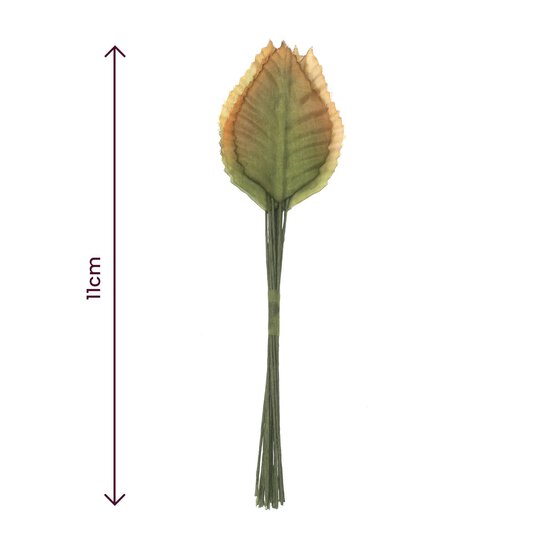 Green and Orange Rose Leaves 12 Pack image number 4