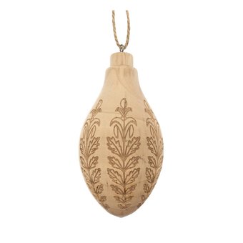 Hanging Wooden Teardrop Decoration 10cm