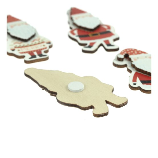 Santa Wooden Toppers 4 Pack image number 4