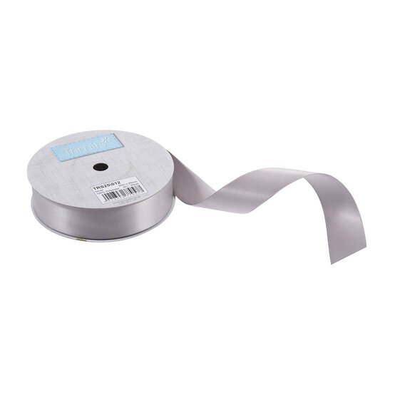 Trimits Silver Double-Faced Satin Ribbon by the Metre 25mm image number 1
