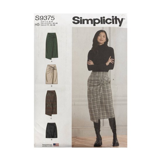 Simplicity Women's Skirts Sewing Pattern S9375 (H5 6-14) image number 1