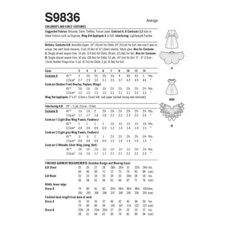 Simplicity Children's Costume  Sewing Pattern S9836 (K5 7-14)