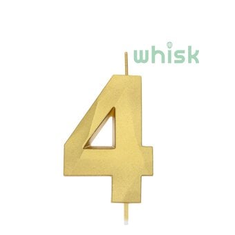 Whisk Gold Faceted Number 4 Candle