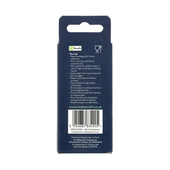Whisk Metallic Rainbow Number 4 Candle image number 5