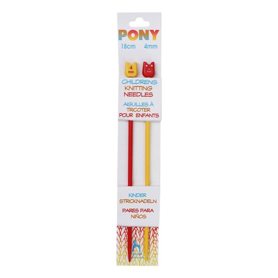 Pony Children's Knitting Needles 18cm 4mm image number 2