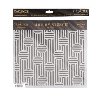 Cadence Stripes and Circles Home D&eacute;cor Stencil 25cm x 25cm 