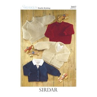 Sirdar Snuggly Baby Cardigans and Sweater Pattern 3957