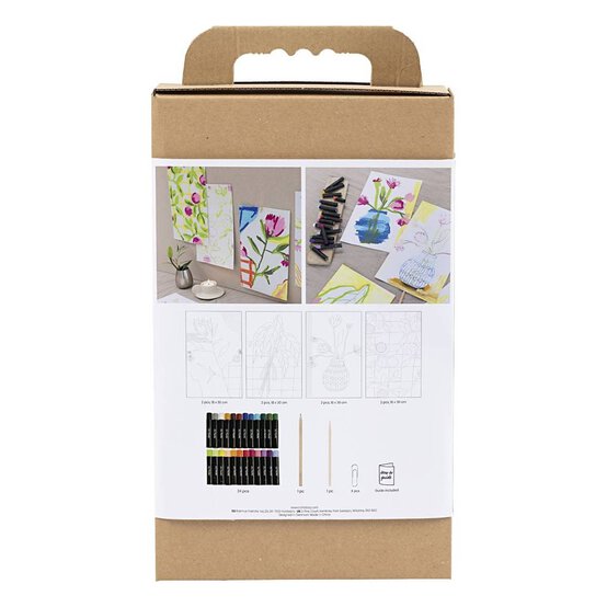 Oil Pastel Flowers Craft Kit image number 3