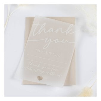 White Vellum Thank You Cards 20 Pack 