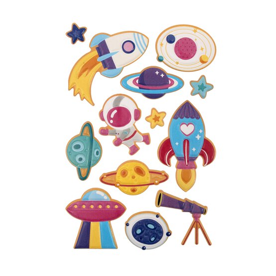 Colourful Space Puffy Stickers  image number 1