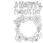 Free Mother's Day Card Colouring Download image number 1