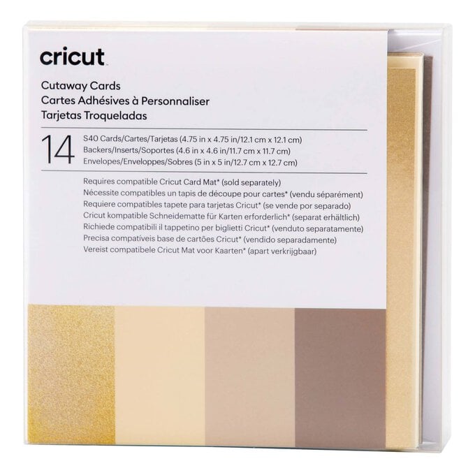 Cricut Neutral Cutaway Cards 4.75 x 4.75 Inches 14 Pack image number 1