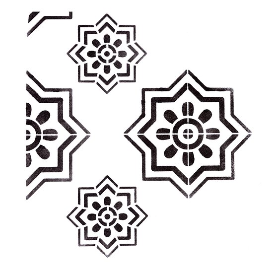 Tile Star Flower Stencil 25cm x 25cm image number 2