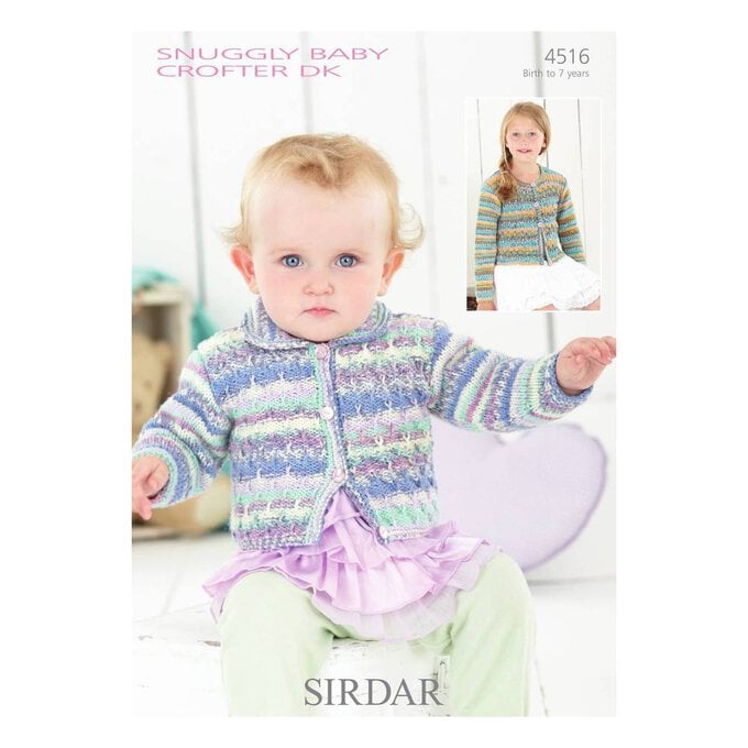 Sirdar Snuggly Baby Crofter DK Girls' Cardigans Digital Pattern 4516 image number 1