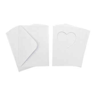 Heart Aperture Cards and Envelopes 5 x 7 Inches 12 Pack