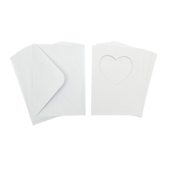 Heart Aperture Cards and Envelopes 5 x 7 Inches 12 Pack image number 1