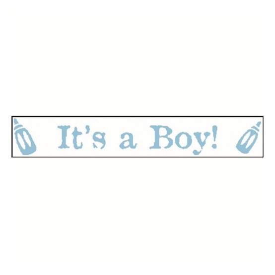 Baby Blue on White It's A Boy Ribbon 25mm x 3m image number 1
