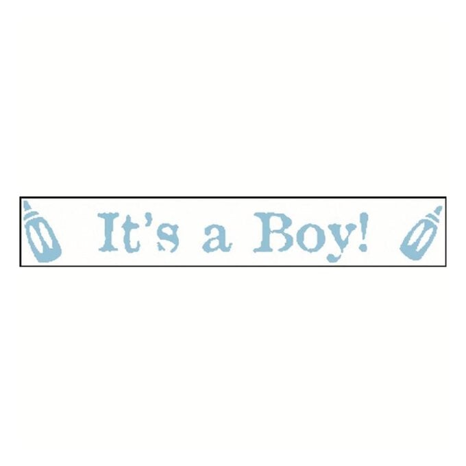Baby Blue on White It's A Boy Ribbon 25mm x 3m image number 1